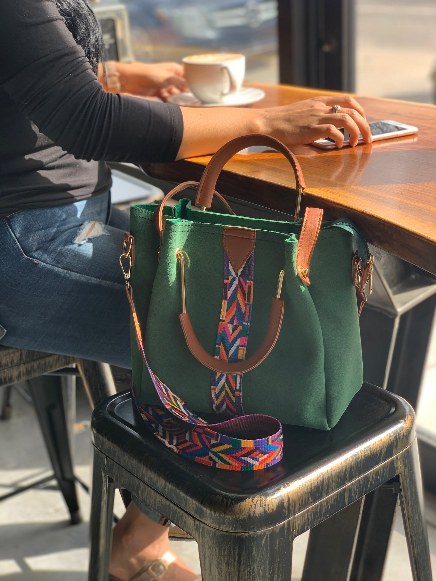 Aztec Strap Handbag Set