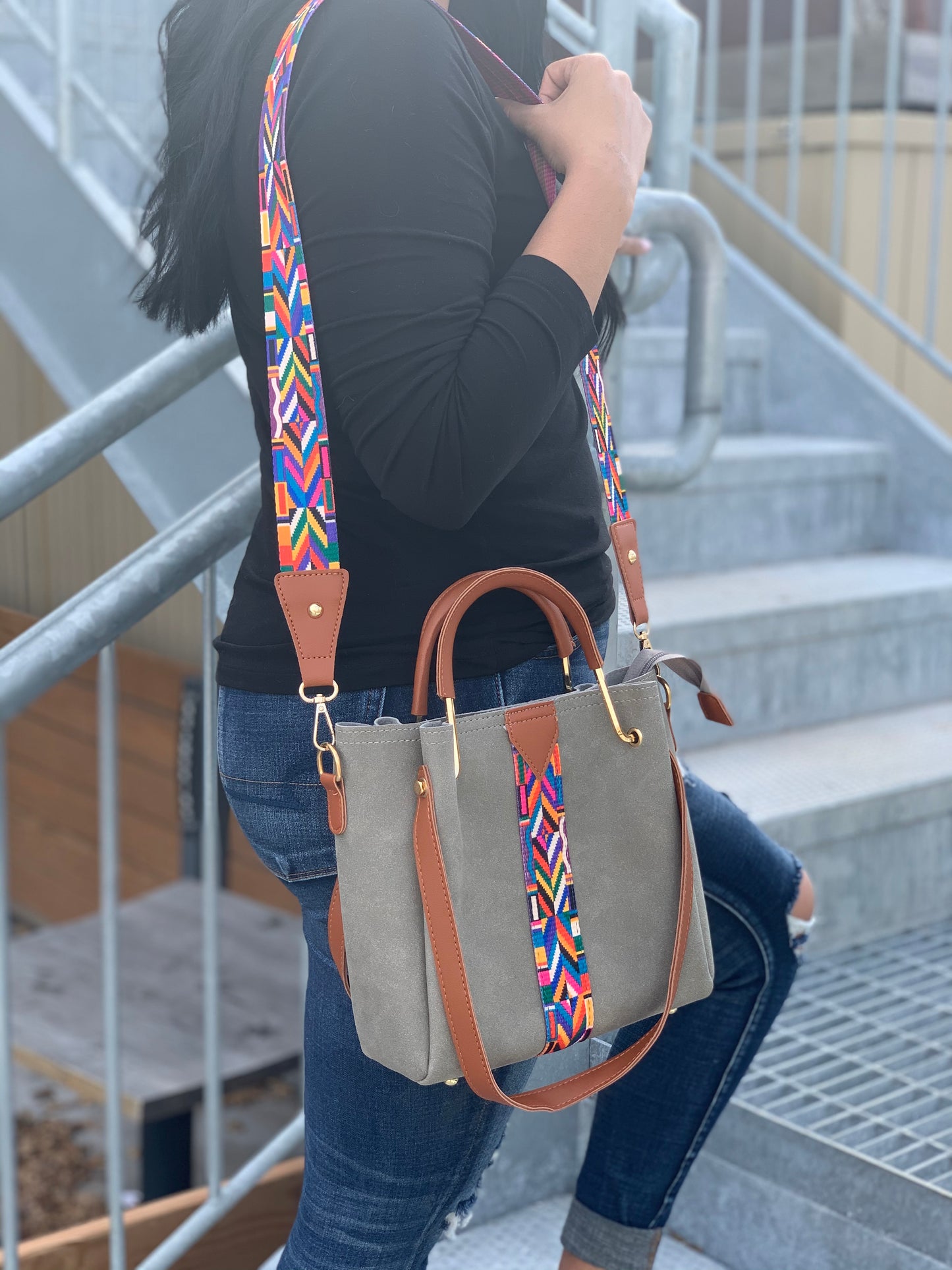 Aztec Strap Handbag Set