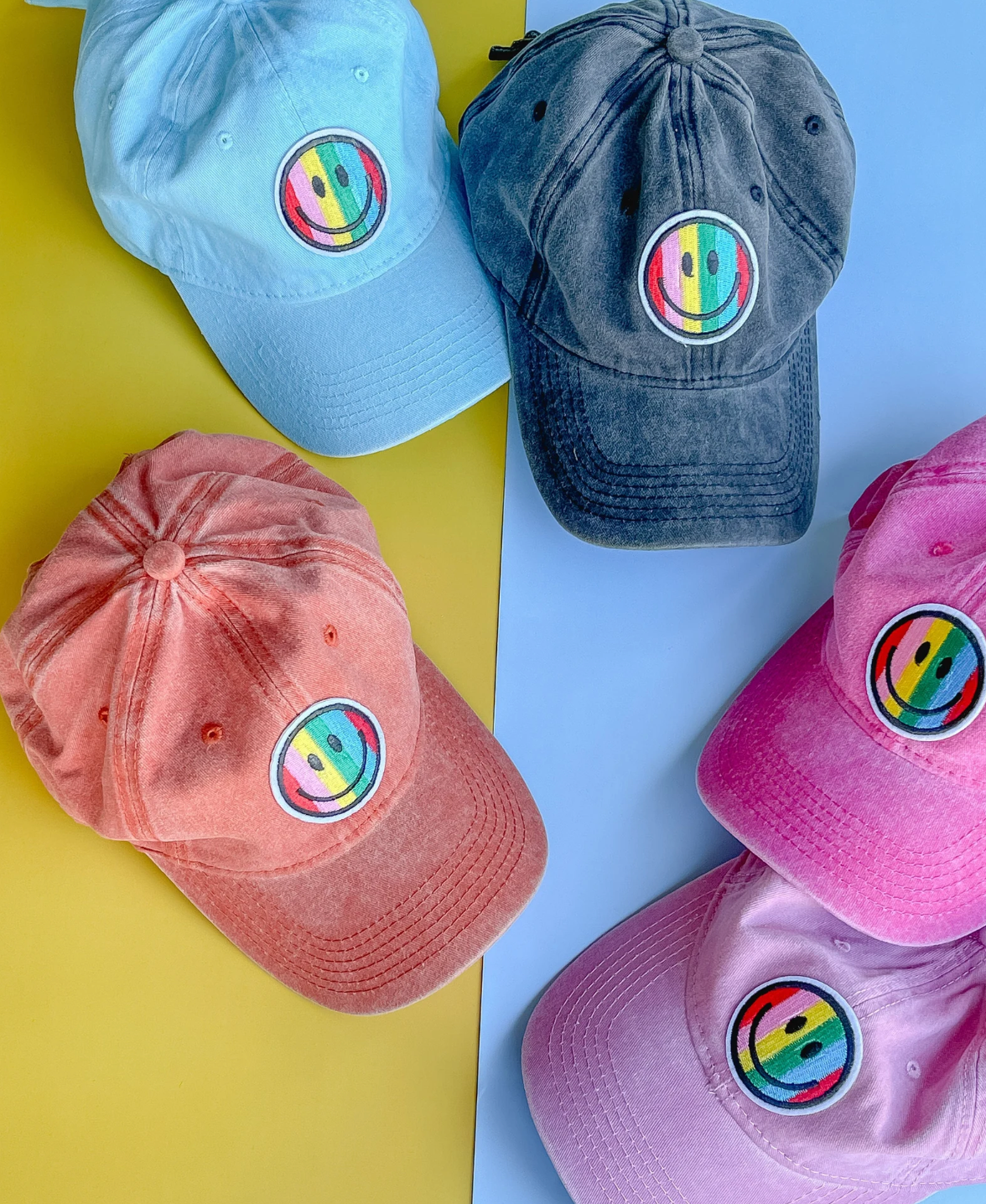 Smiley Face Patch Hat / Chenille Patch Hat