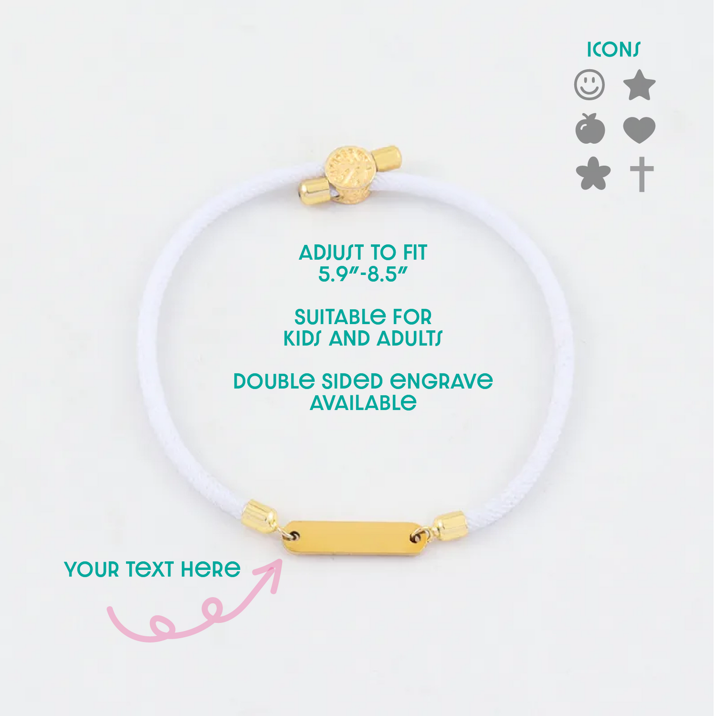 Personalized Adjustable Rope Bracelet