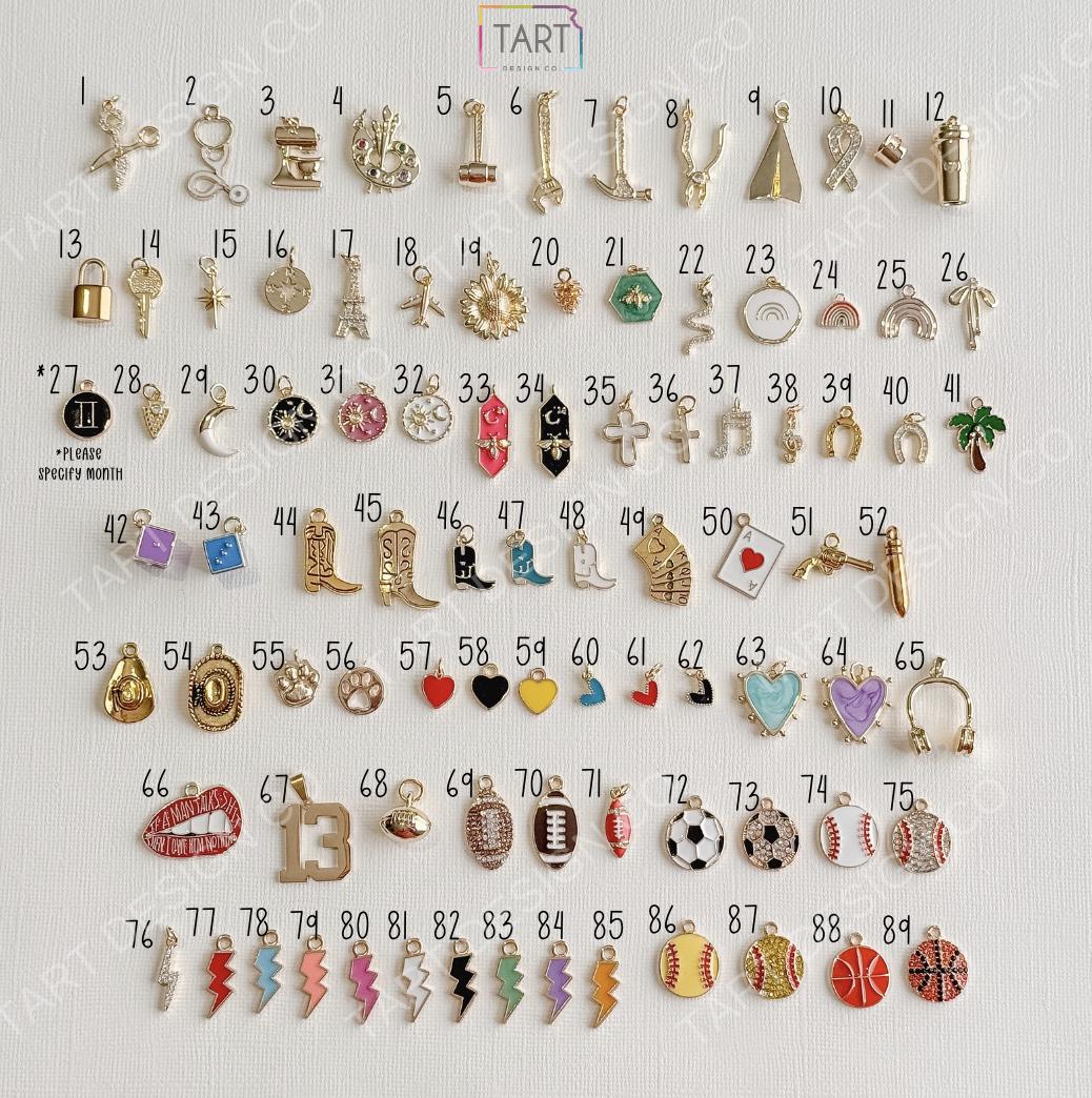 TART Charm Options for Charm Jewelry