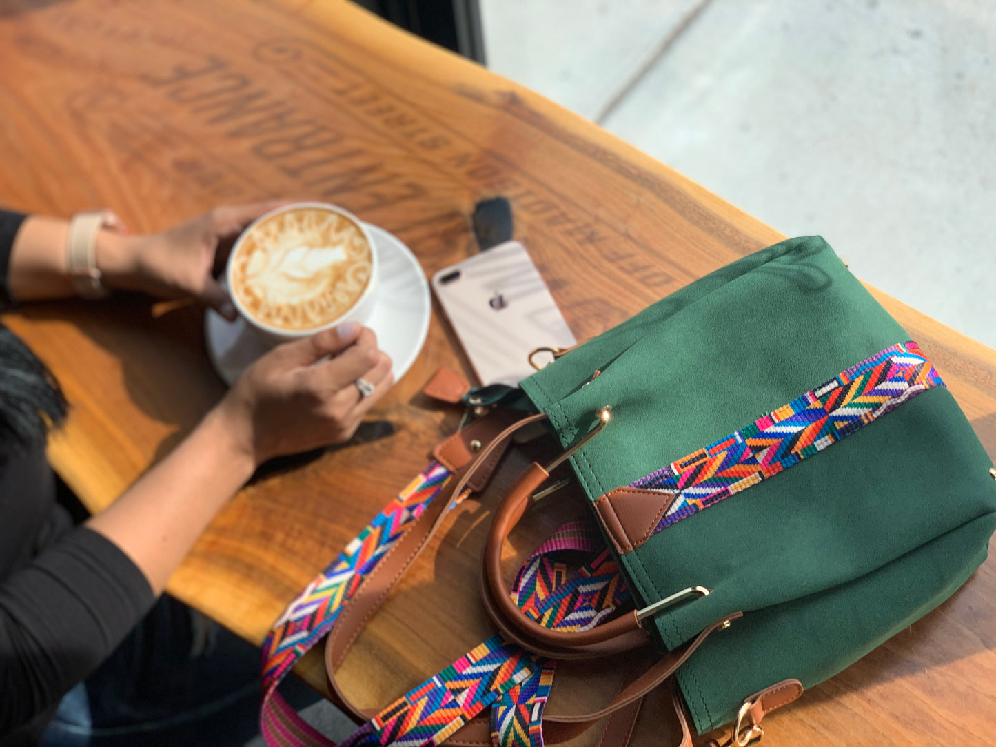Aztec Strap Handbag Set