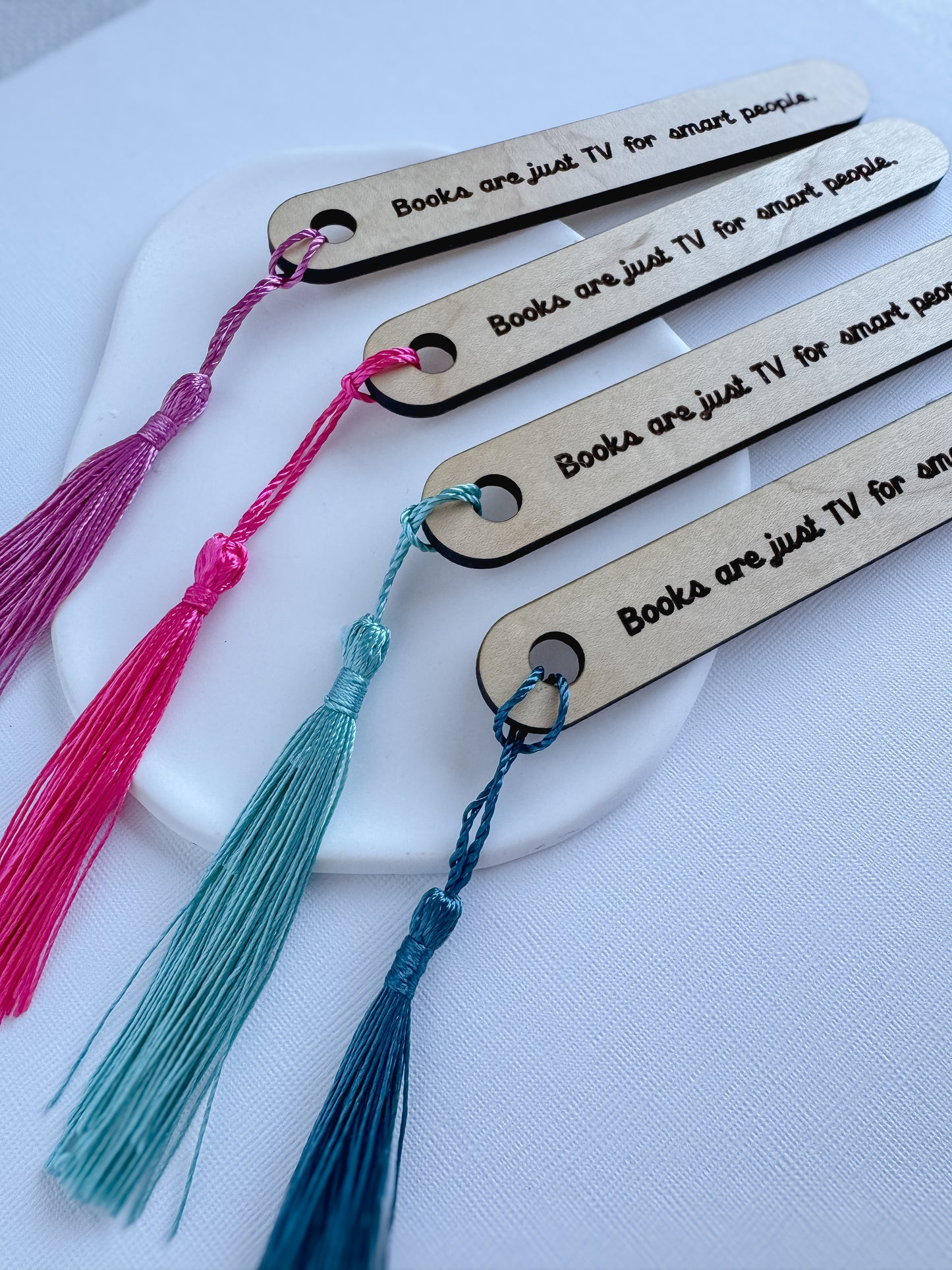 Books are TV for smart People Popsicle Stick Bookmark
