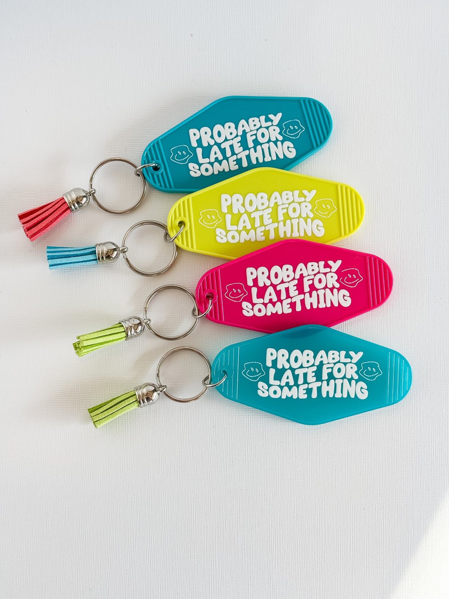 Probably Late for Something Motel Keychain