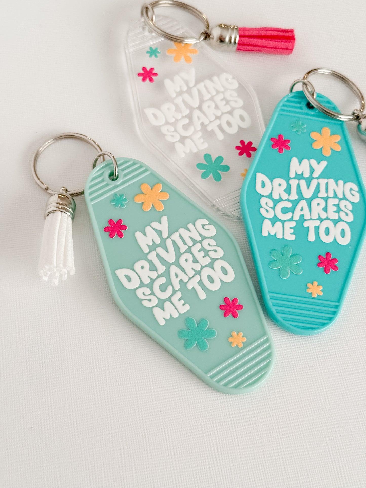 My Driving Scares me too Motel Keychain