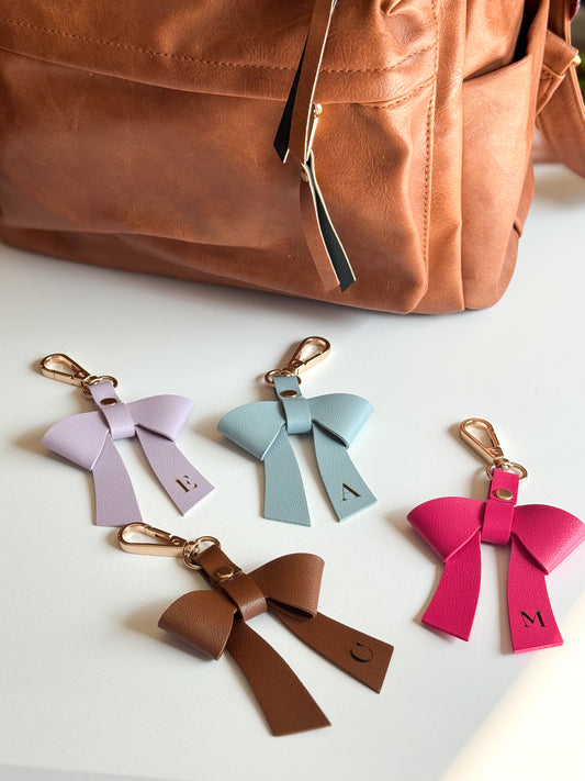 Vegan Leather Bow Bag Charm/Keychain