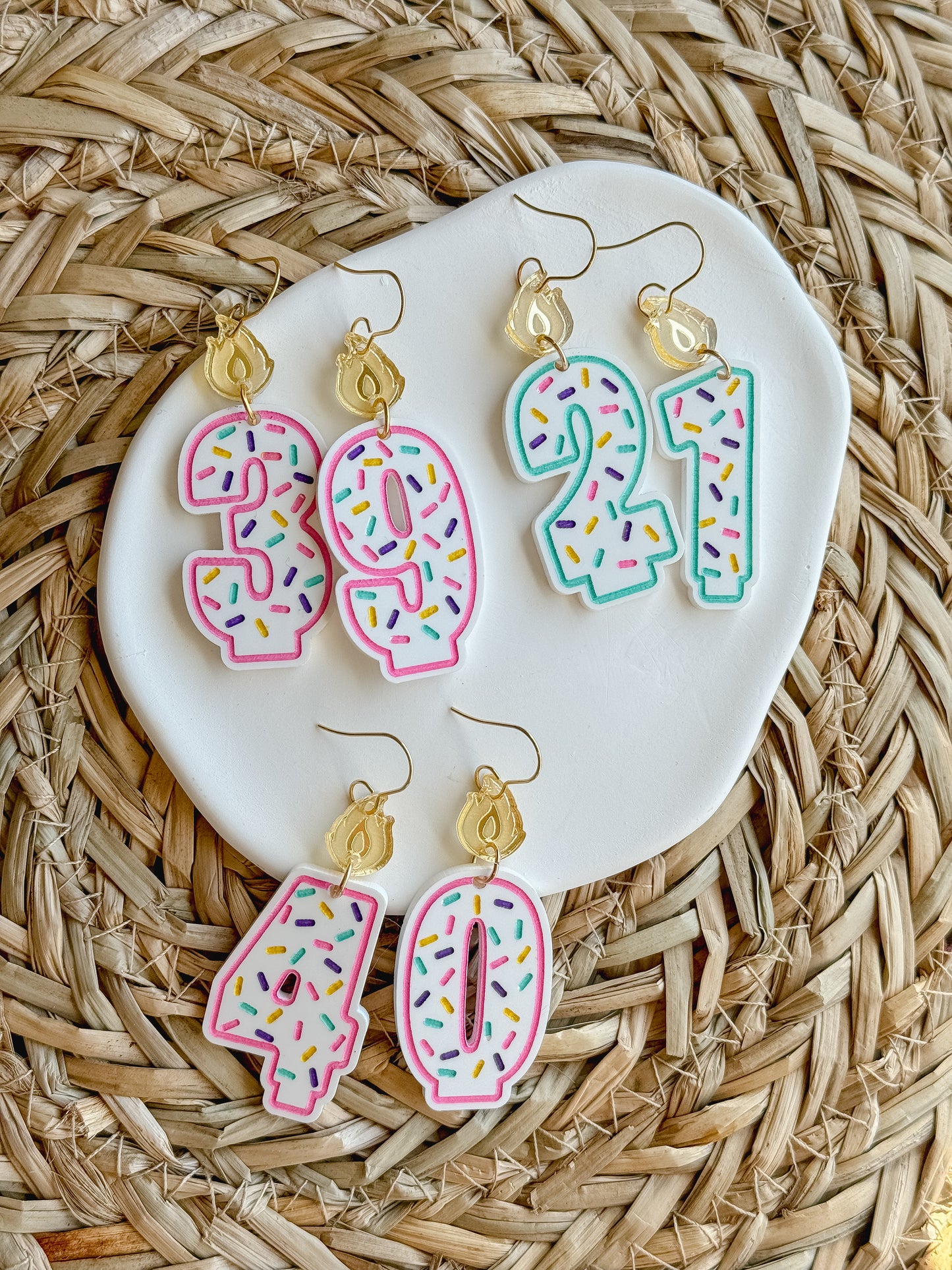 Birthday Candle Earrings / Milestone Birthday Celebration Earring