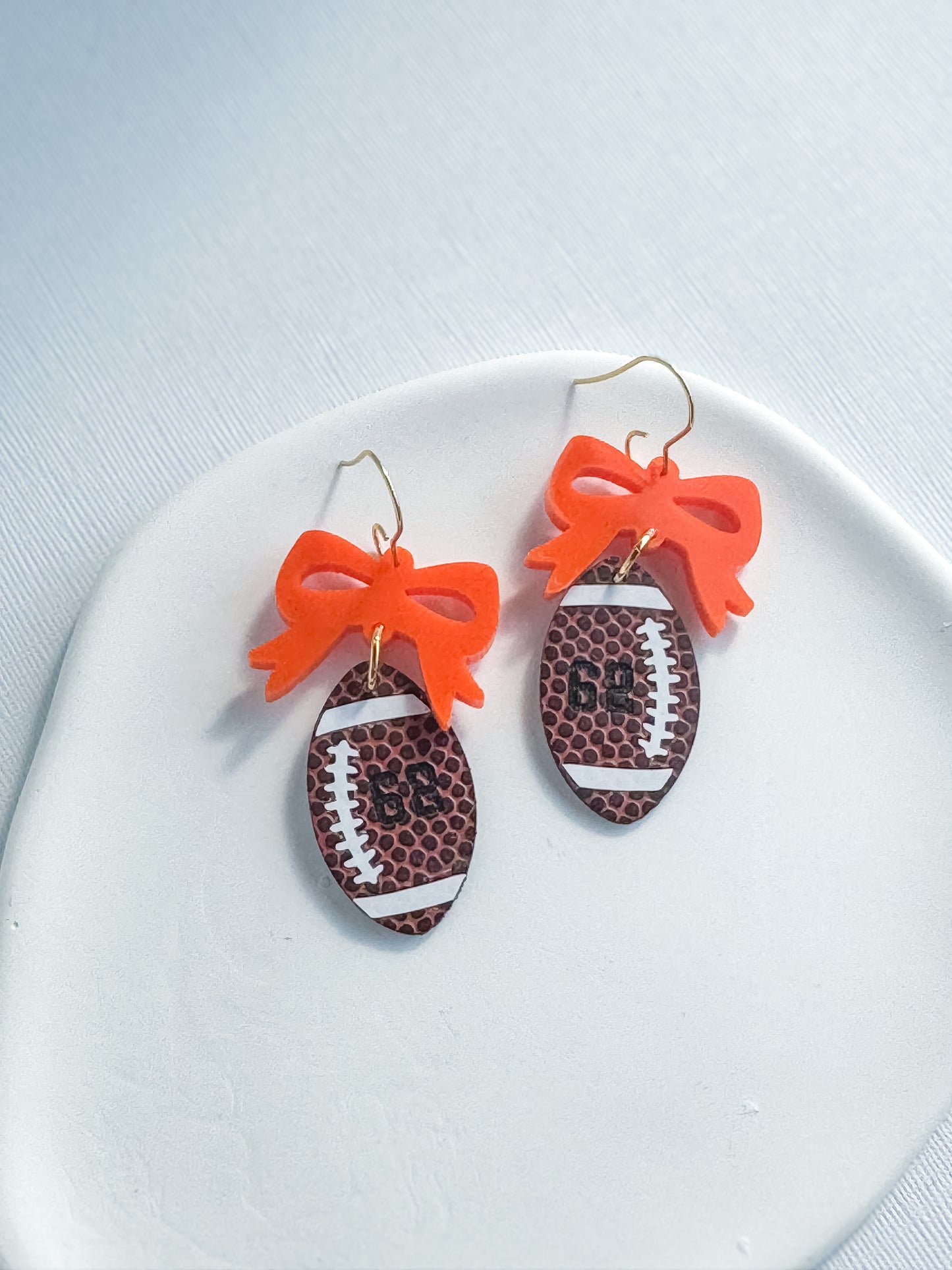 Spirit Bow Football Earrings