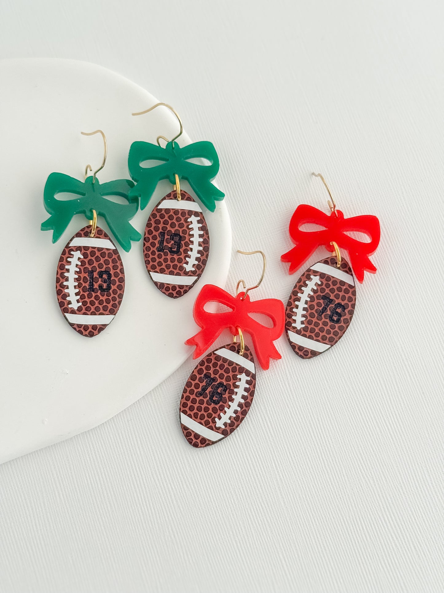 Spirit Bow Football Earrings