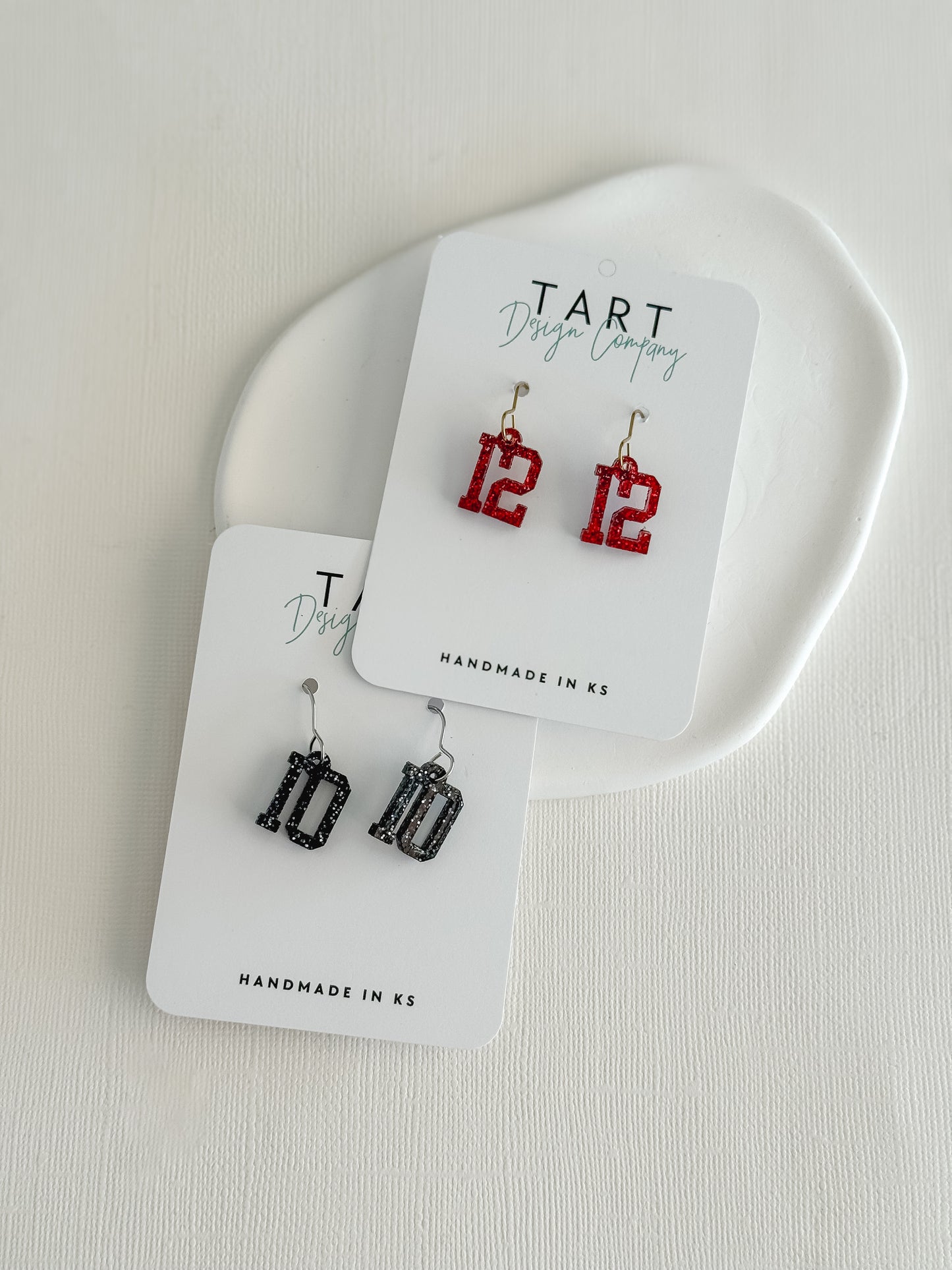 Mini Acrylic Jersey Number Dangles