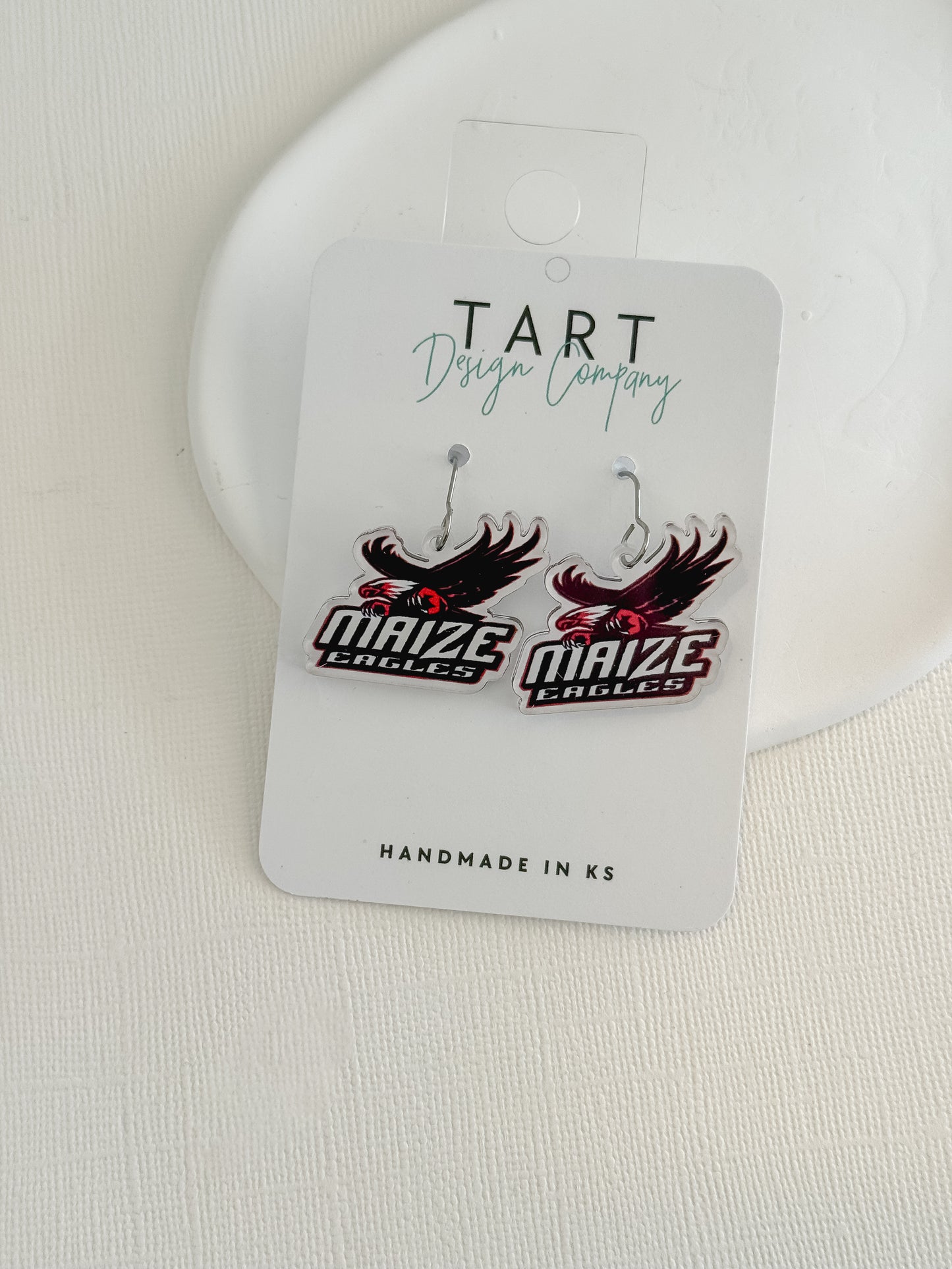 Maize Eagle Mascot Earrings