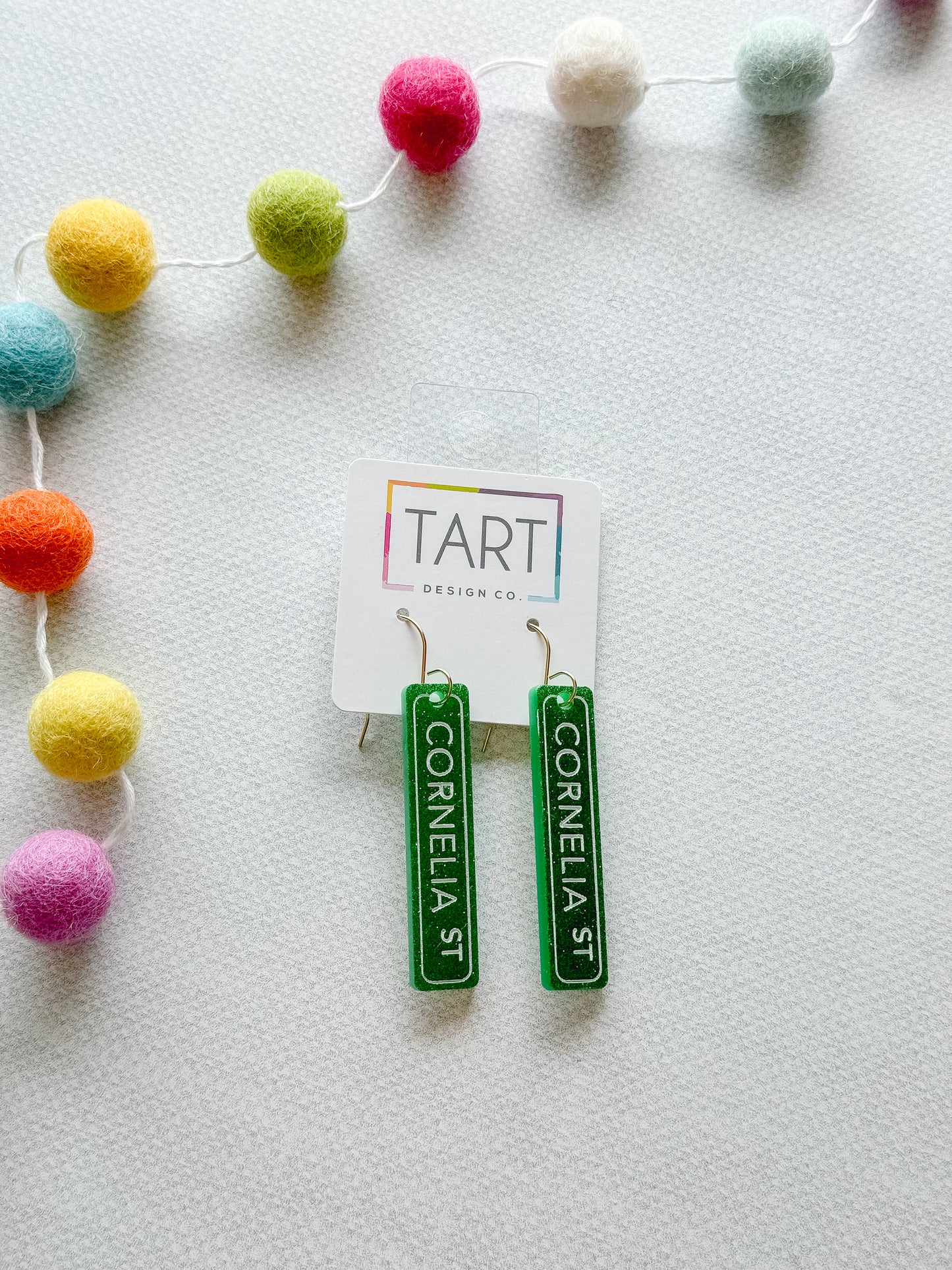 Cornelia Street Sign Acrylic Earrings