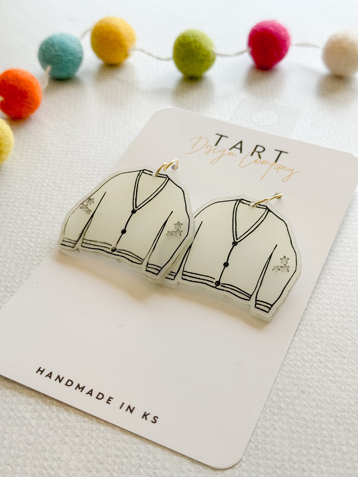 Cardigan Sweater Acrylic Earrings