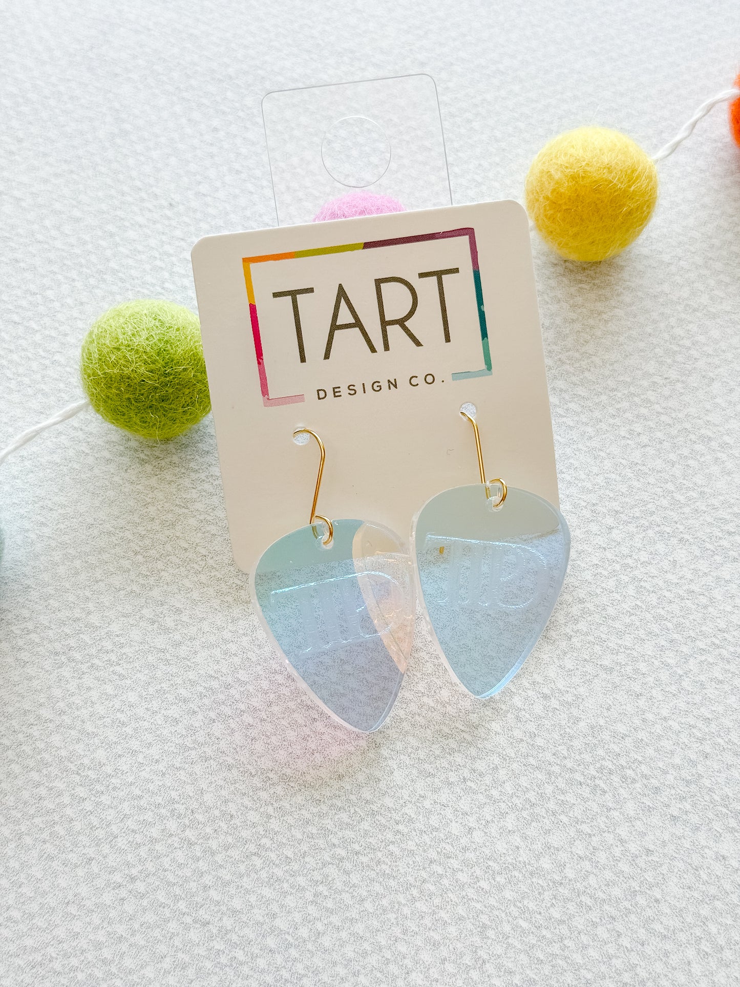 Iridescent Guitar Pick Earrings