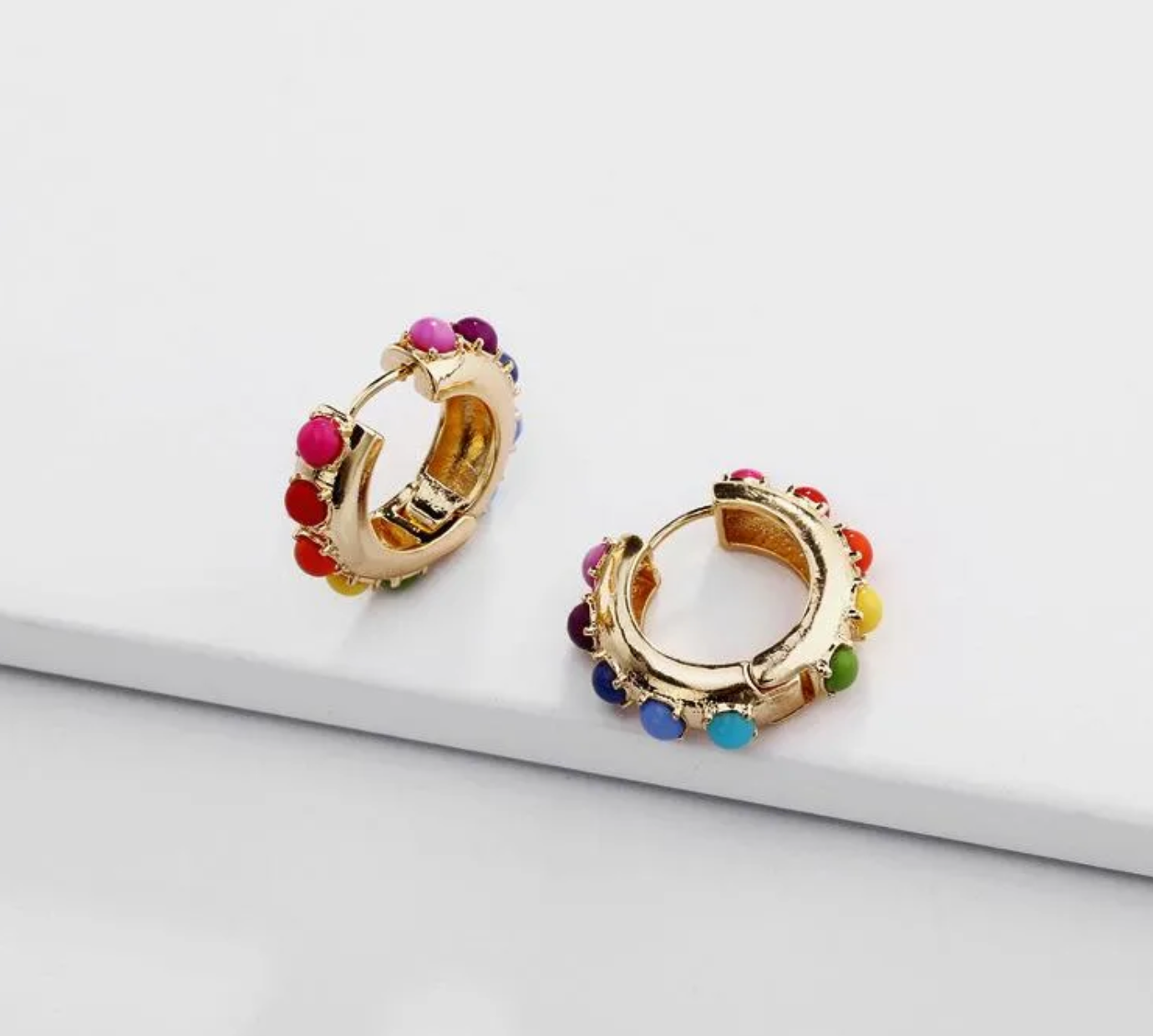 Rainbow Resin Dot Huggies