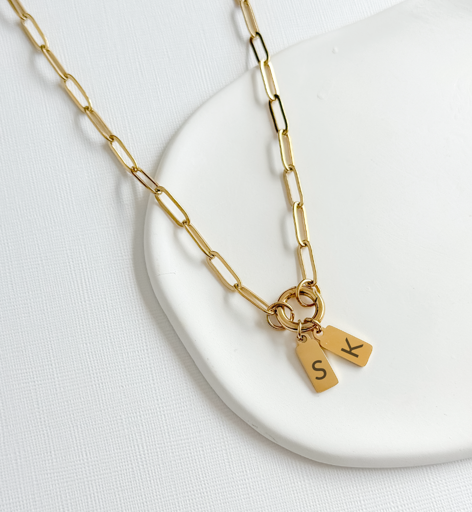 Custom Mini Tag Paper Clip Necklace