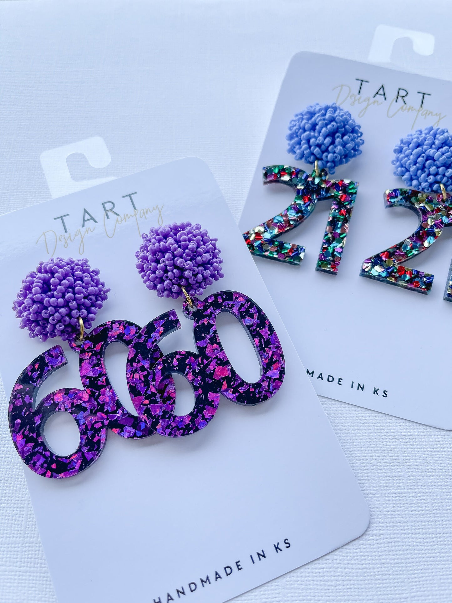 Celebration Birthday Milestone Earrings / Acrylic Birthday Dangles