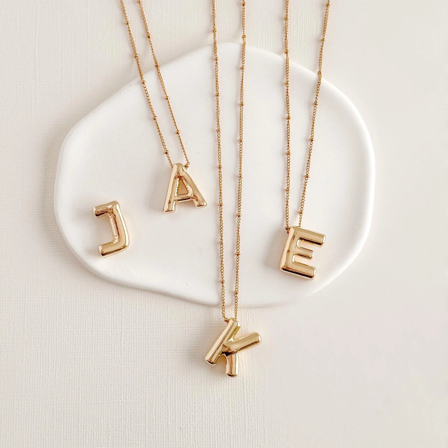 Bubble Balloon Letter Pendant Necklace