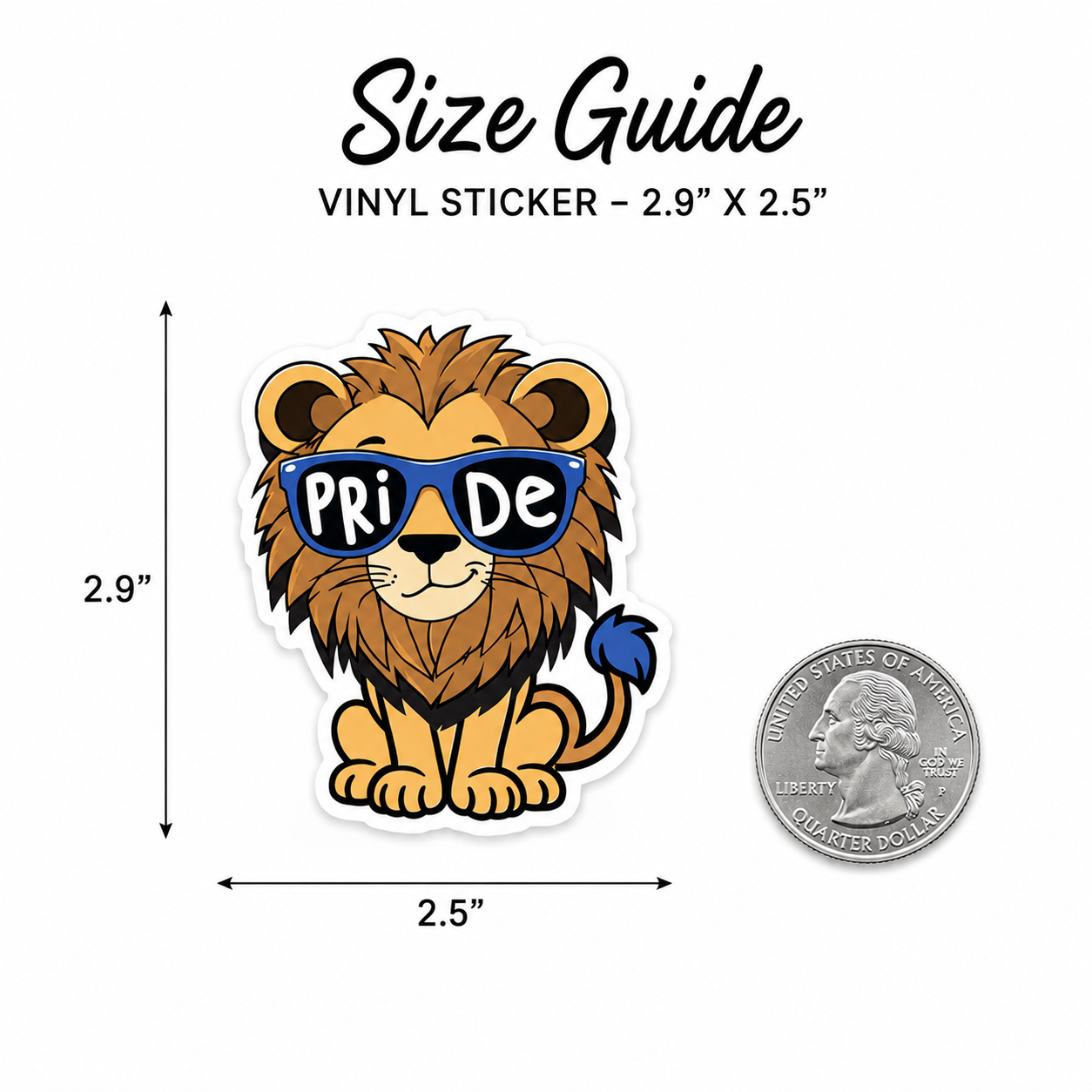 PWS Cute Lion Water Bottle Sticker