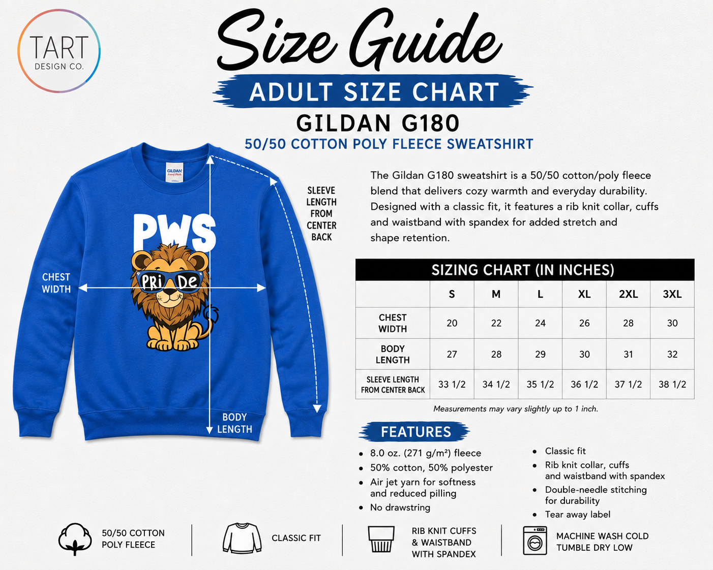 PWS Playful Lion Crewneck Sweatshirt