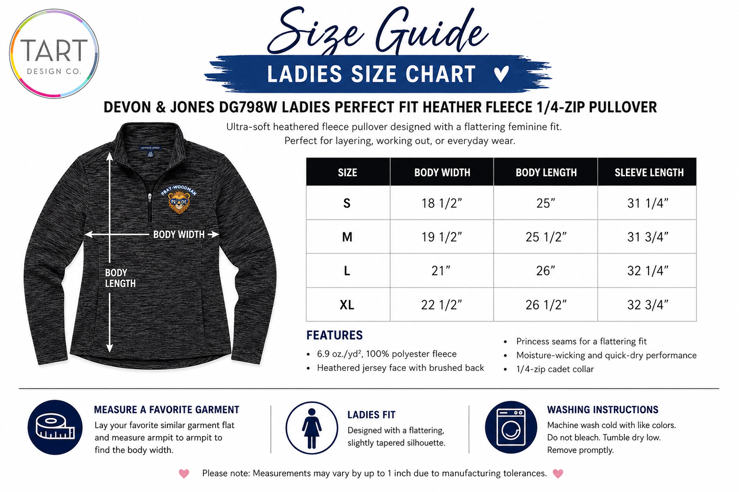 PWS Cute Lion 1/4 Zip Pullover -Ladies