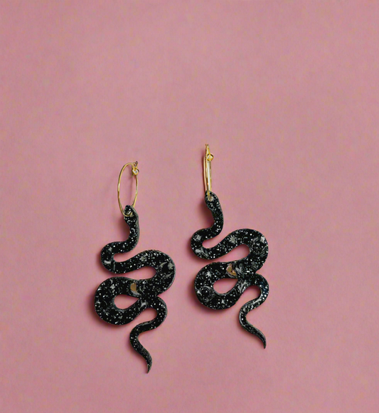 Celestial Snake Statement Earrings / Hydra Snake Acrylic Earrings