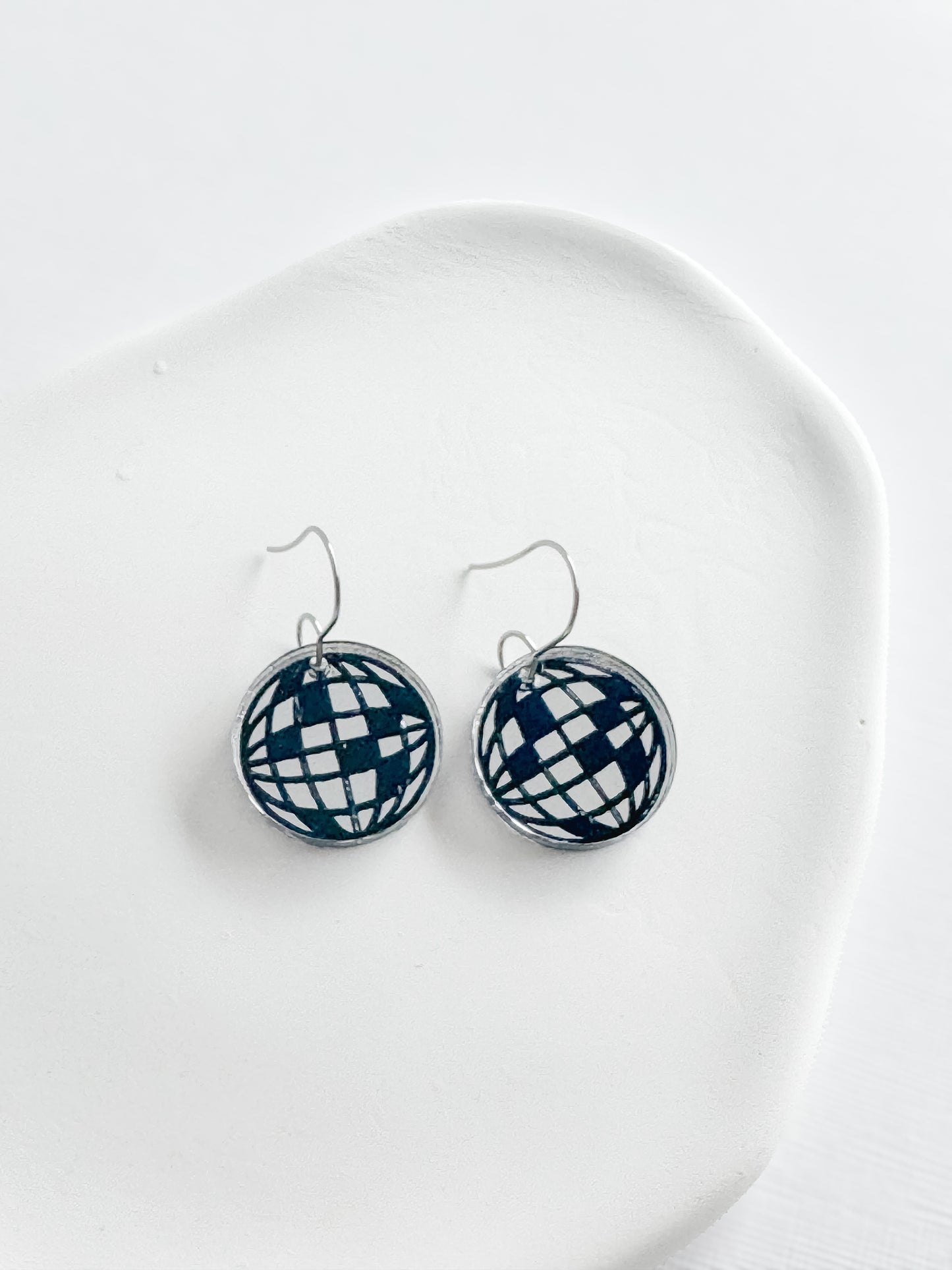 Disco Ball Acrylic Dangle Earrings