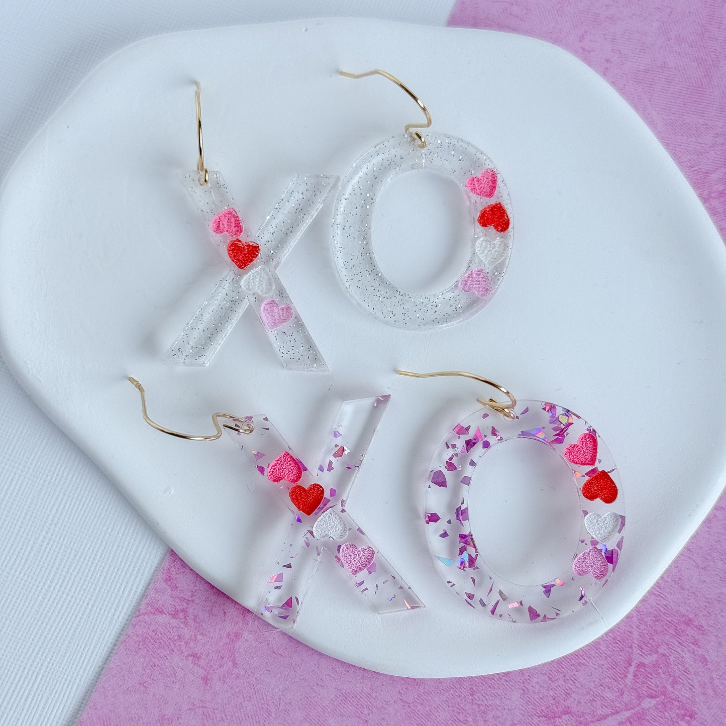 XO Valentine Dangle Earrings  / Valentine Earrings