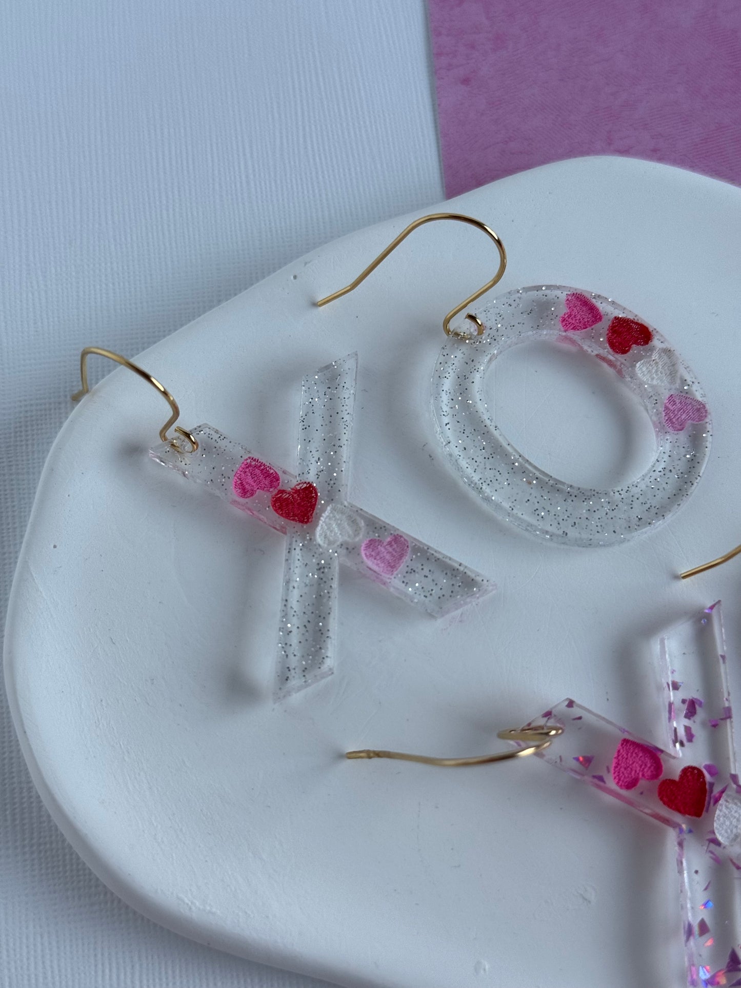 XO Valentine Dangle Earrings  / Valentine Earrings