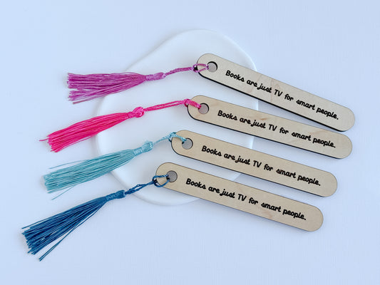 Books are TV for smart People Popsicle Stick Bookmark
