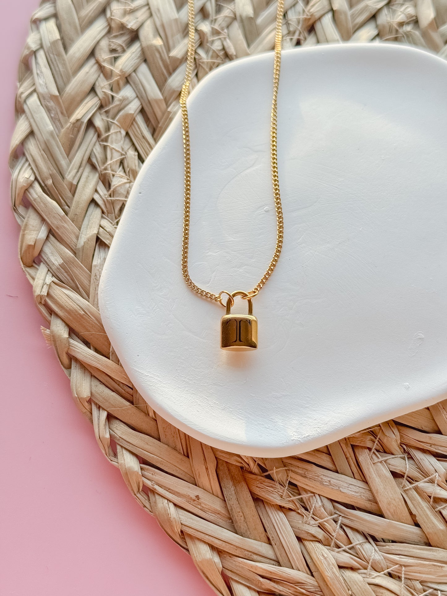 Golden Love Lock Personalized Necklace