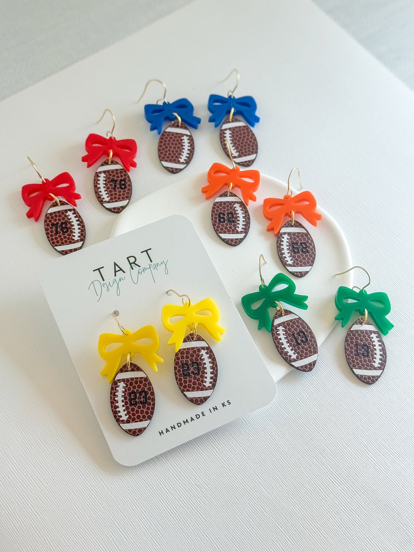 Spirit Bow Football Earrings