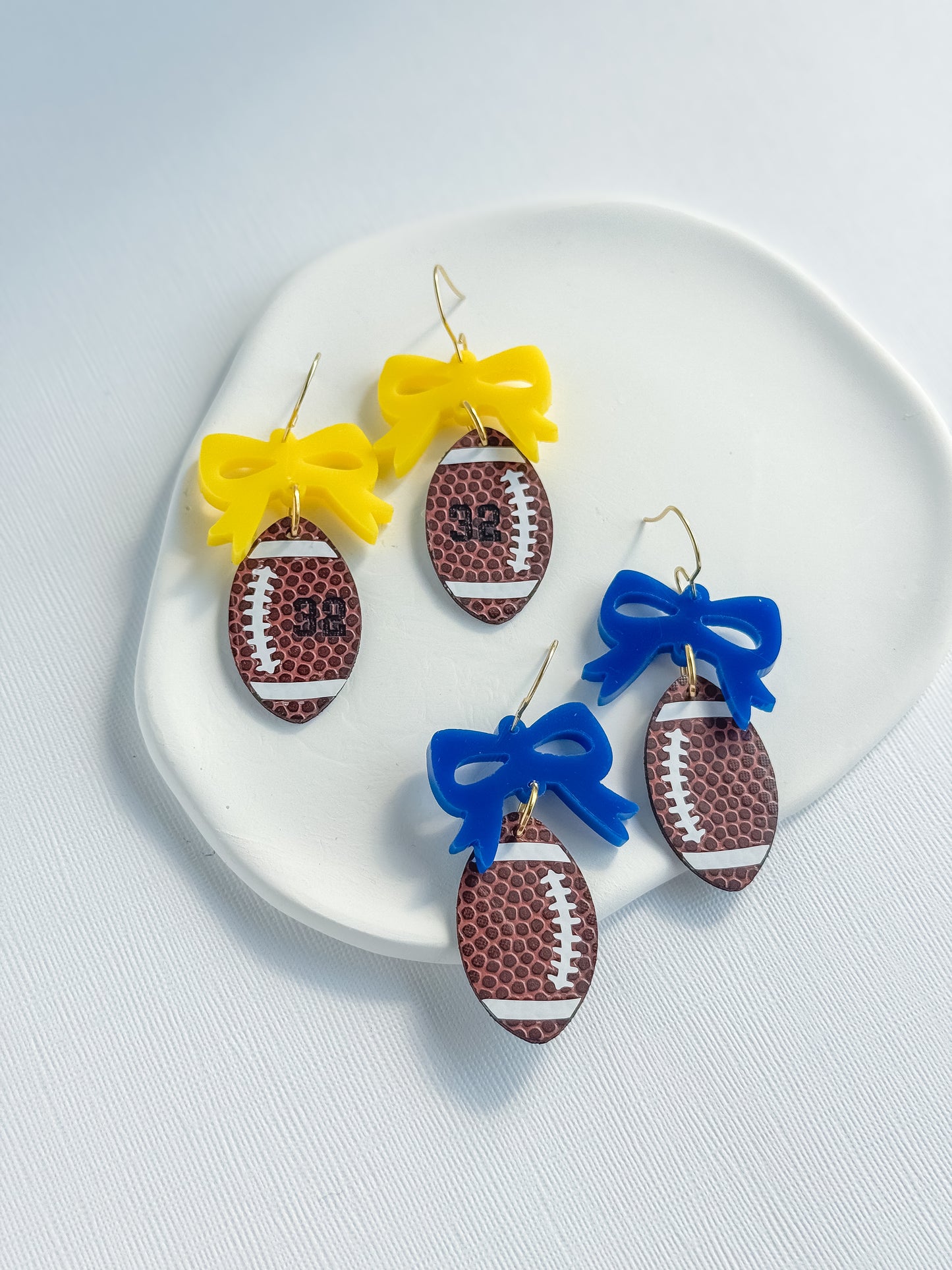 Spirit Bow Football Earrings