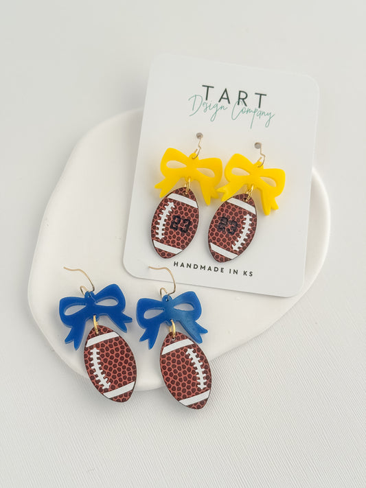 Spirit Bow Football Earrings