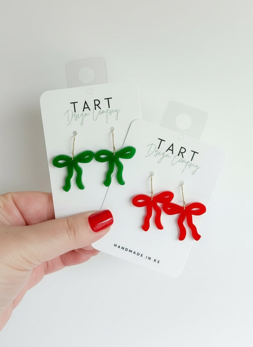 Cute Bow Acrylic Coquette Earrings