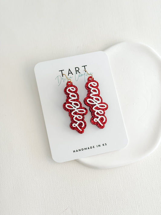 Layered Glitter Mascot Earrings