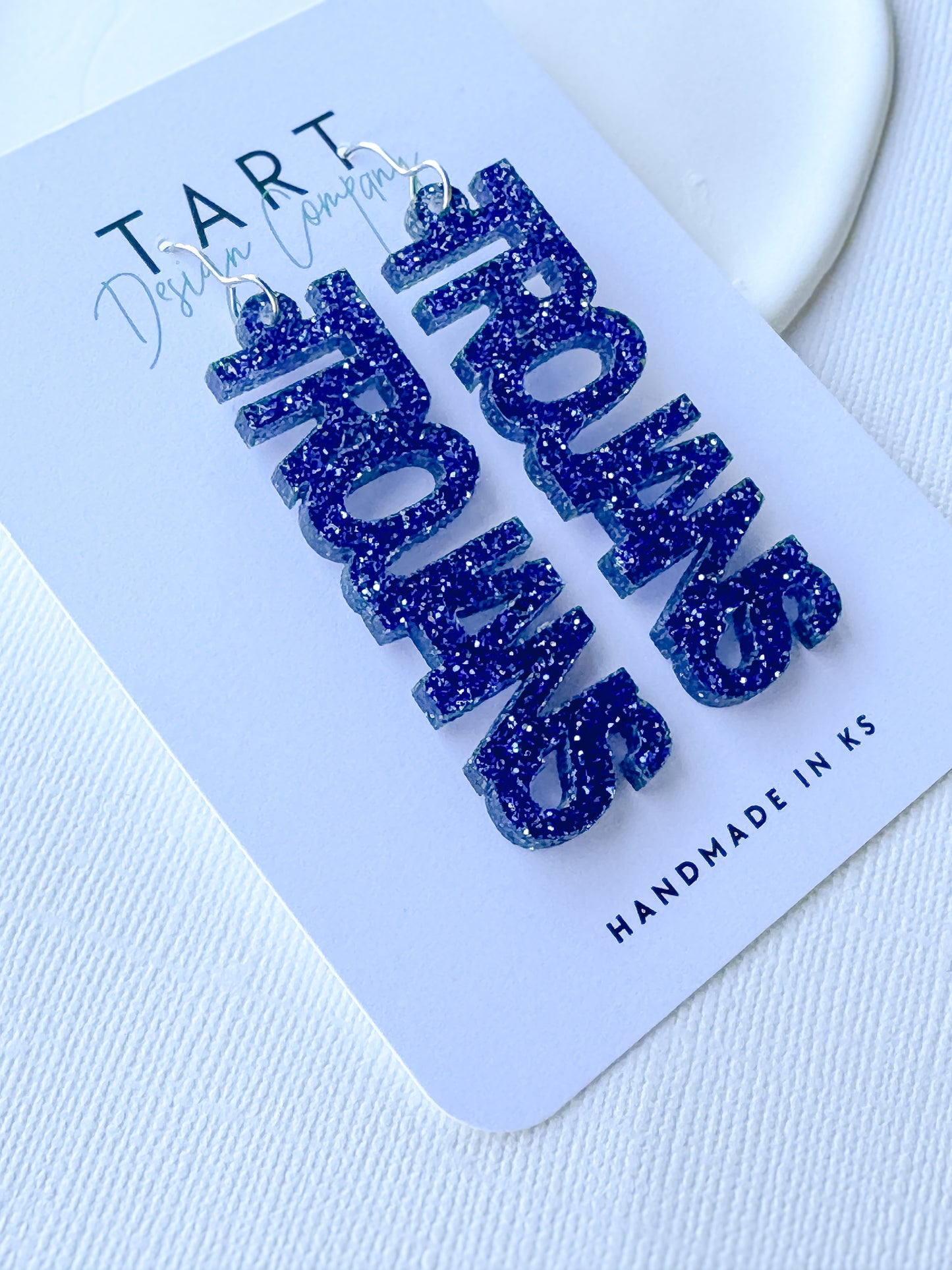 Game Day Text Glitter Dangles (AMS)