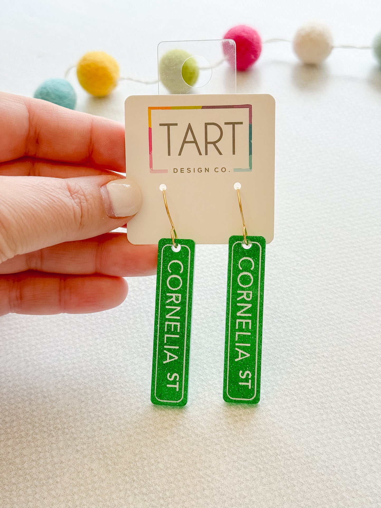 Cornelia Street Sign Acrylic Earrings