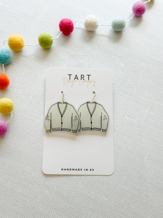 Cardigan Sweater Acrylic Earrings