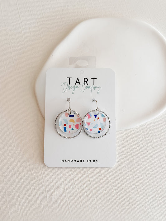 Pastel Terrazzo Round Dangles