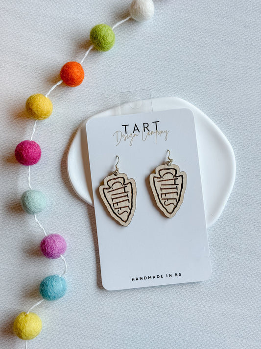 Arrowhead Wooden Dangle Earrings