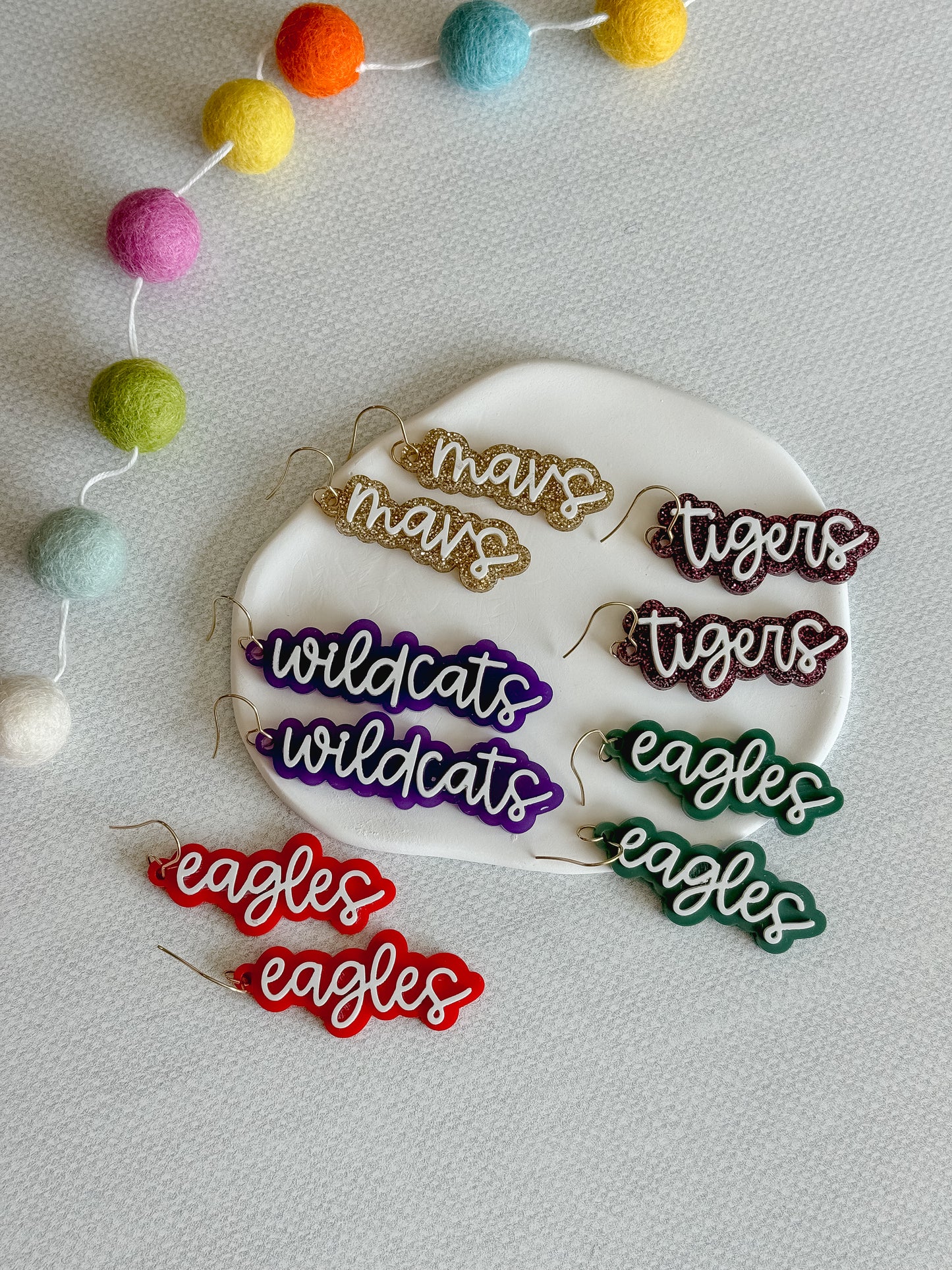 Game Day Statement Earring / College / School Spirit Mascot Earring