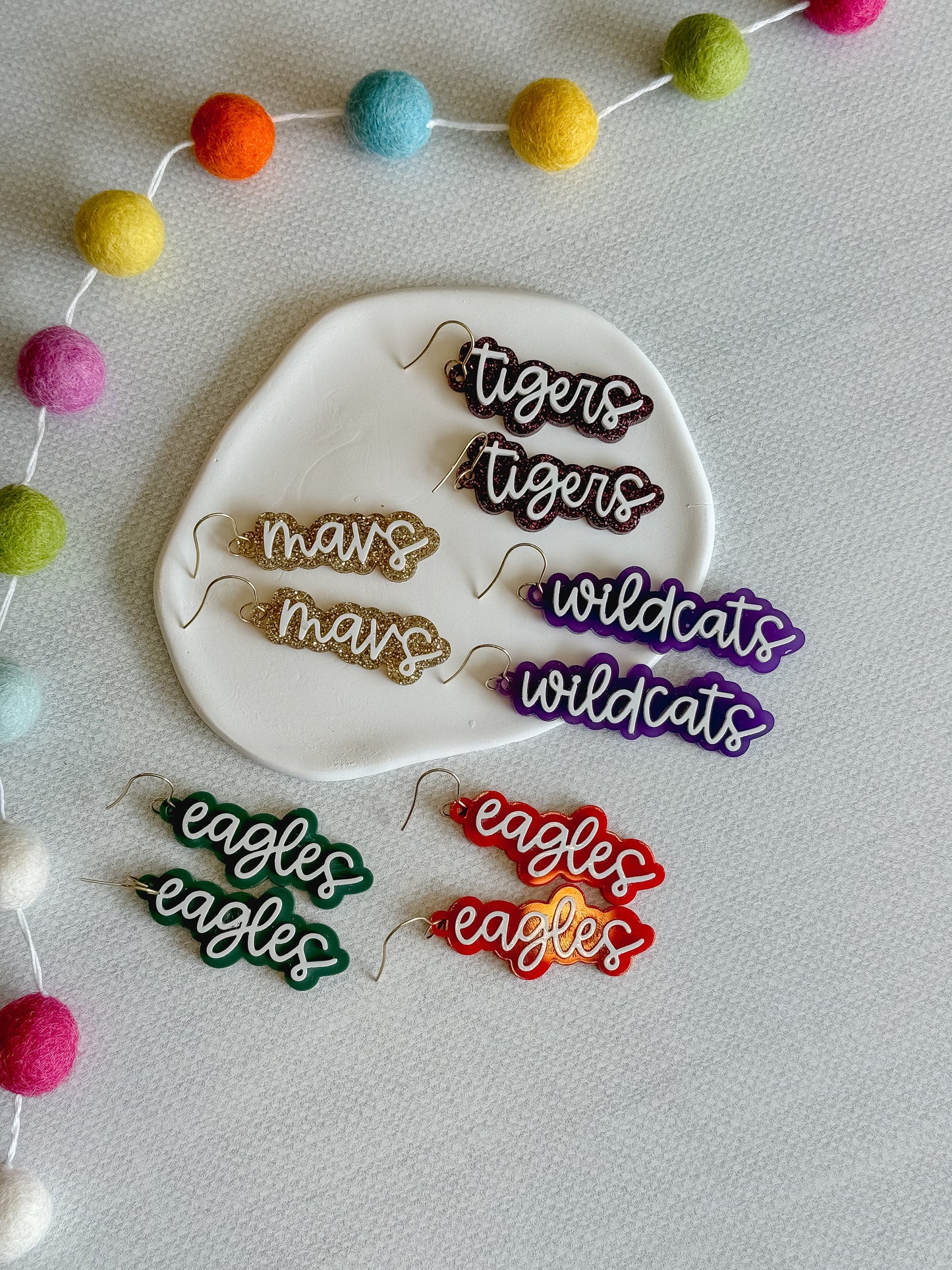 Game Day Statement Earring / College / School Spirit Mascot Earring