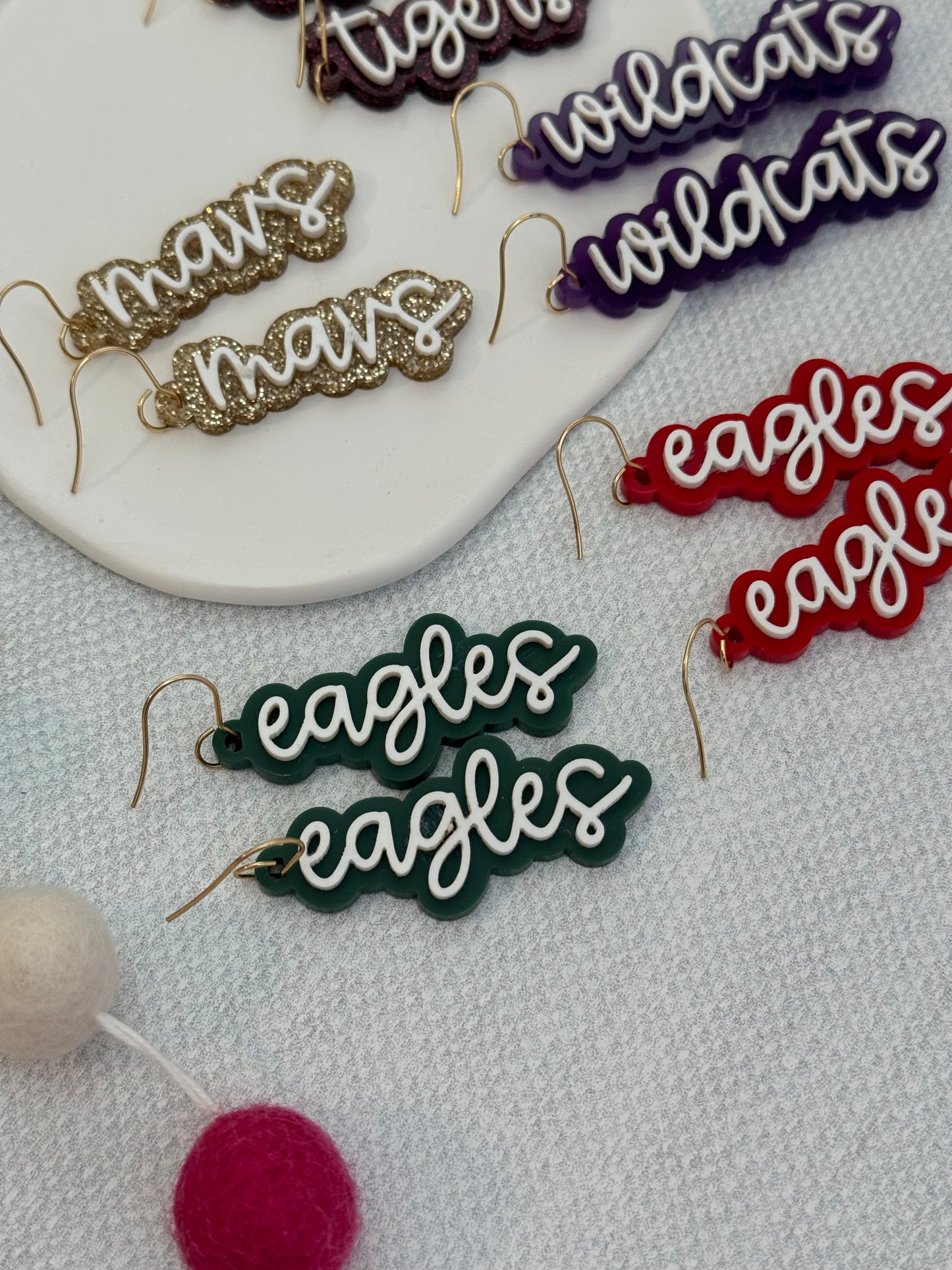 Game Day Statement Earring / College / School Spirit Mascot Earring