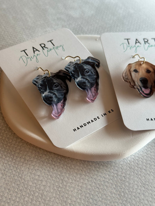 Pet Portrait Earrings / Custom Acrylic Earrings with your Pet