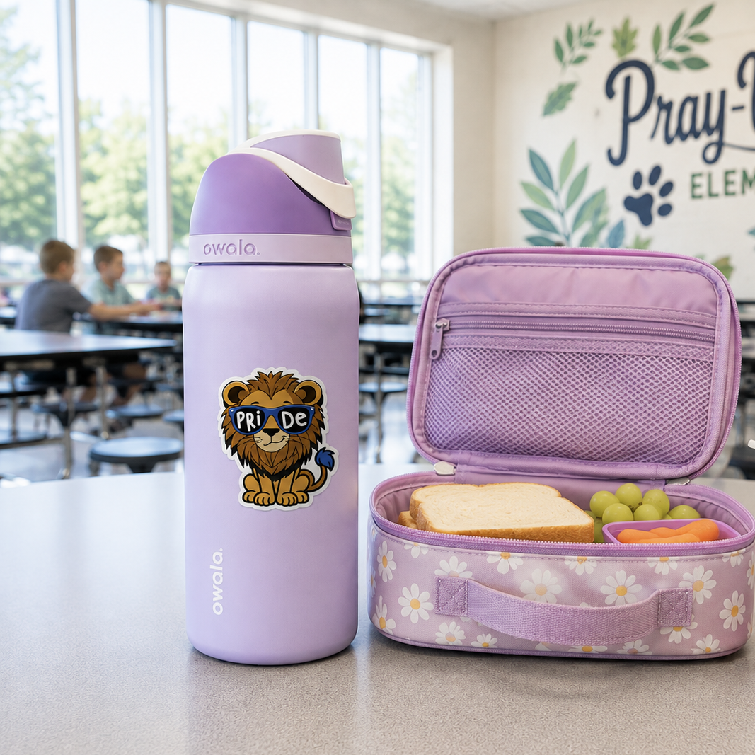 PWS Cute Lion Water Bottle Sticker