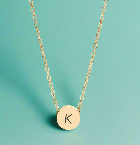 Mini Engraved Round Pendant Necklace