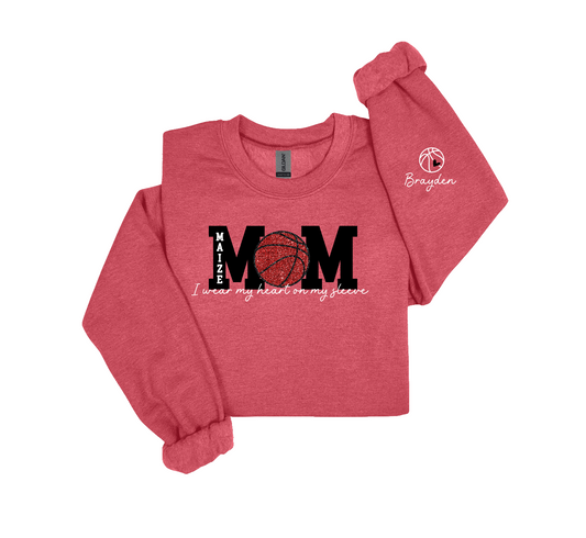 Maize Basketball Mom Gildan Crewneck