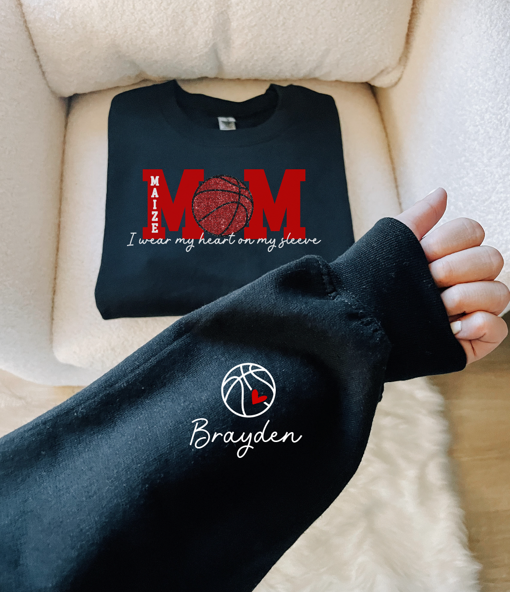 Maize Basketball Mom Gildan Crewneck