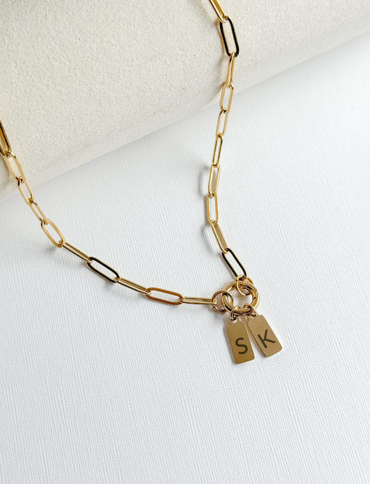 Custom Mini Tag Paper Clip Necklace